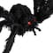 24" Black Fuzzy Spooky Spider with Red Eyes Halloween Table Top Decoration